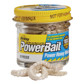 Larva Osy Berkley Power Bait Garlic Honey Worm, White